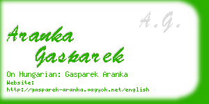 aranka gasparek business card